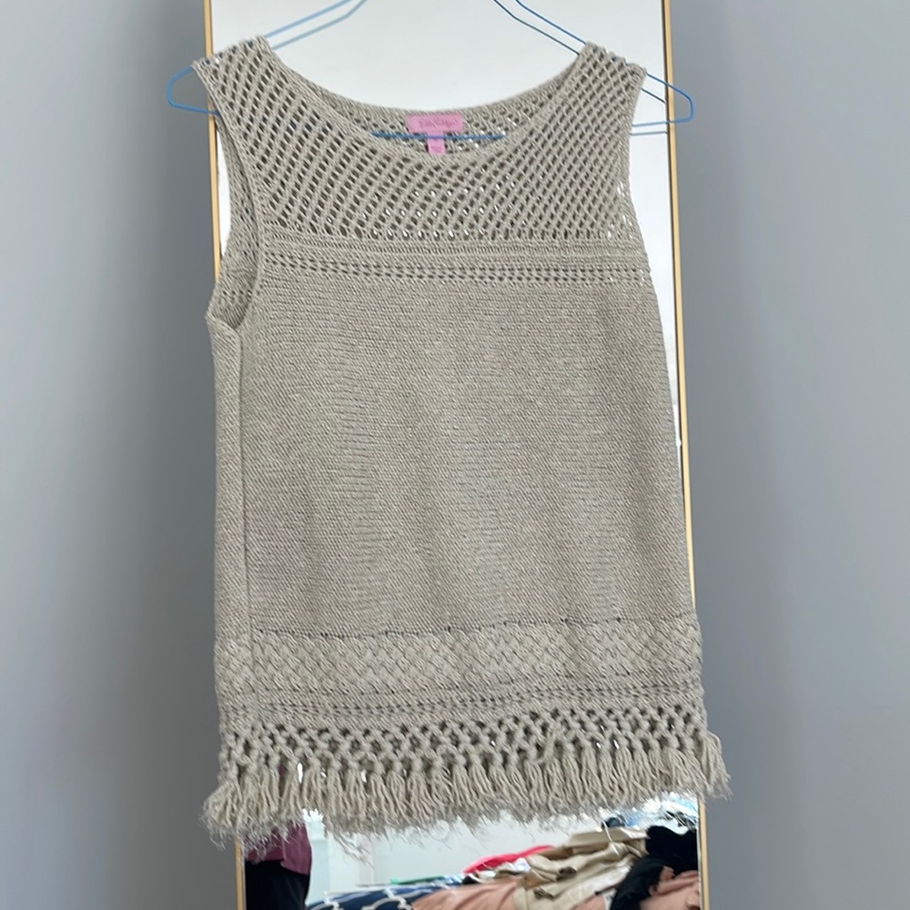Lilly Pulitzer gold sweater blouse